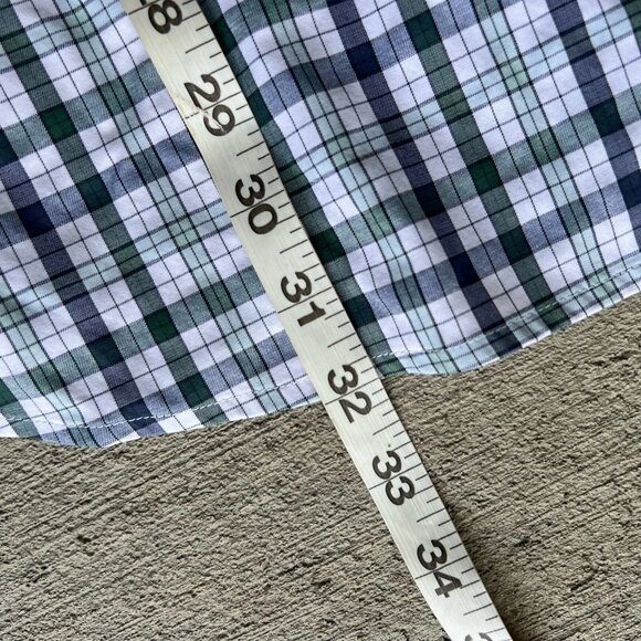 Barbour Men’s Tailored Fit Plaid Button-Down Shirt Size Large Blue Gray Check - Picture 5 of 6